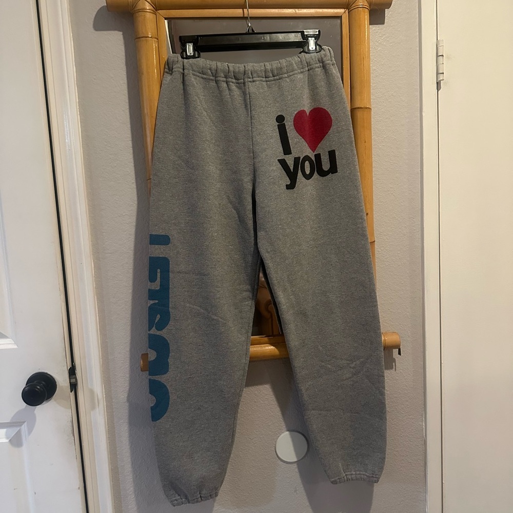 Freecity RARE “let’s go” unisex sweats with “I ❤️ You” on front/thick waistband - Picture 14 of 14